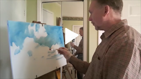 video of Jeff painting landscape